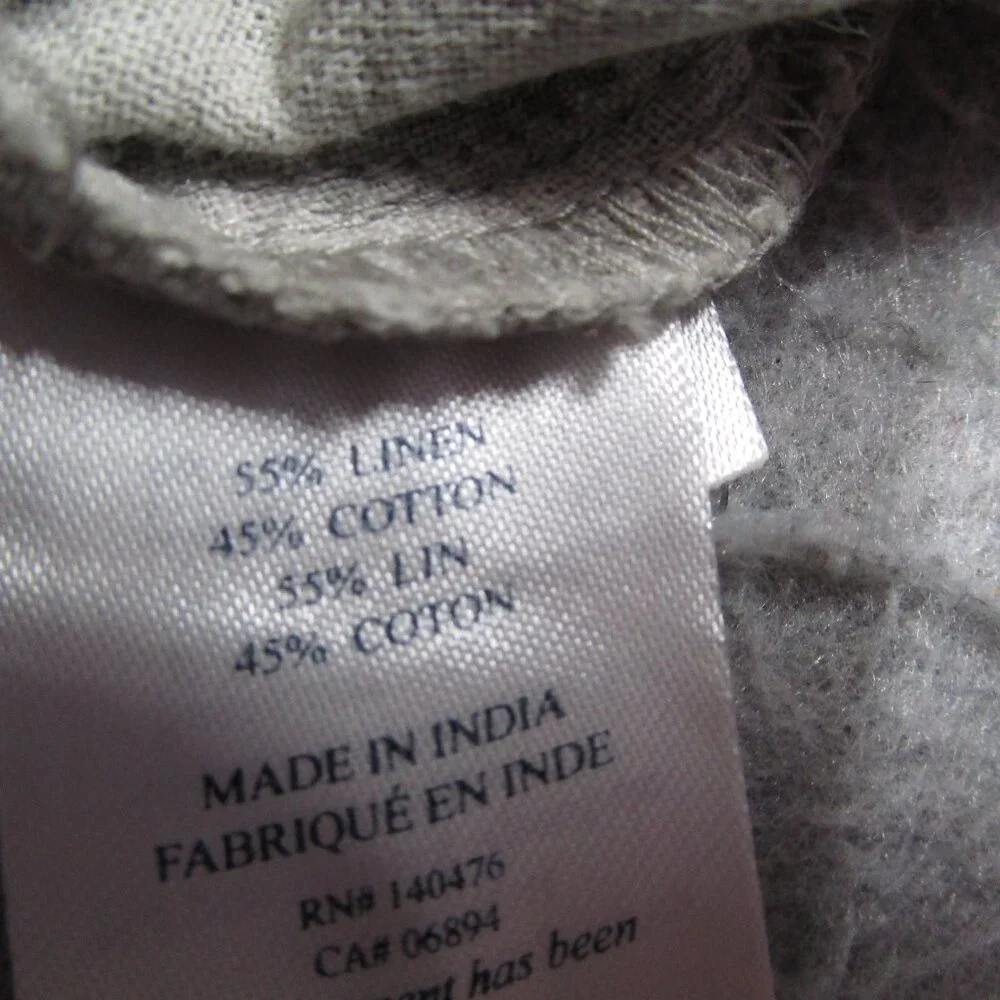 Faherty Shorts Men 35 Gray Linen Blend Flat Front Lightweight Casual Resort Golf